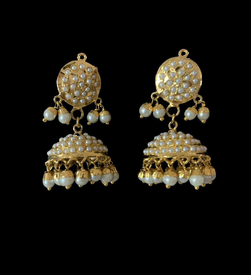 PS473 Ruhi jadau pendant set in pearls  ( READY TO SHIP )