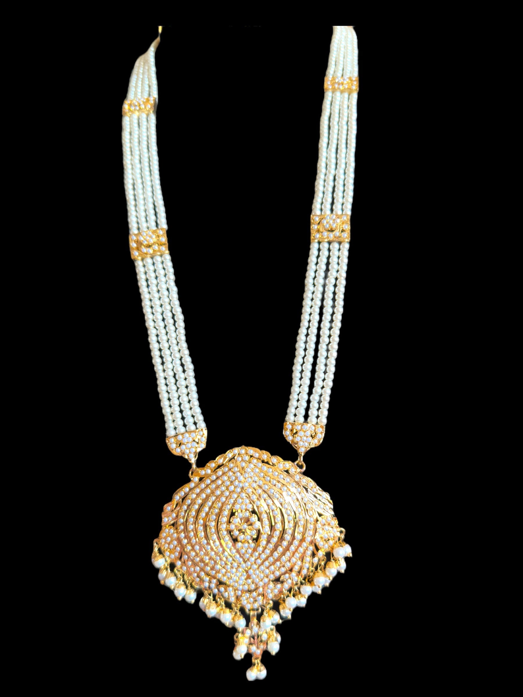 BR313 RUSHDA jadau bridal set in pearls ( READY TO SHIP )