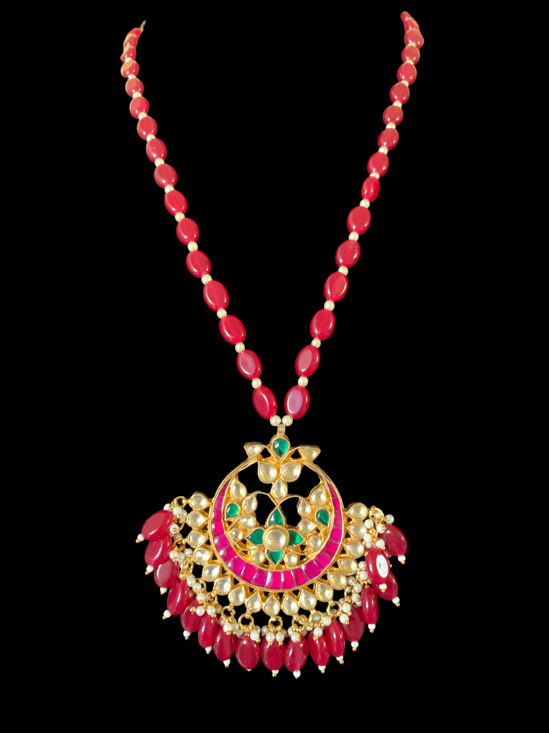 PS382 Erma pachi kundan pendant set ( READY TO SHIP )