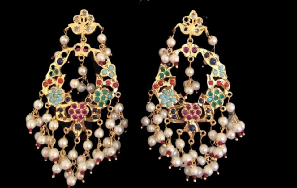 C100 Madhuri navratan choker set  ( READY TO SHIP )