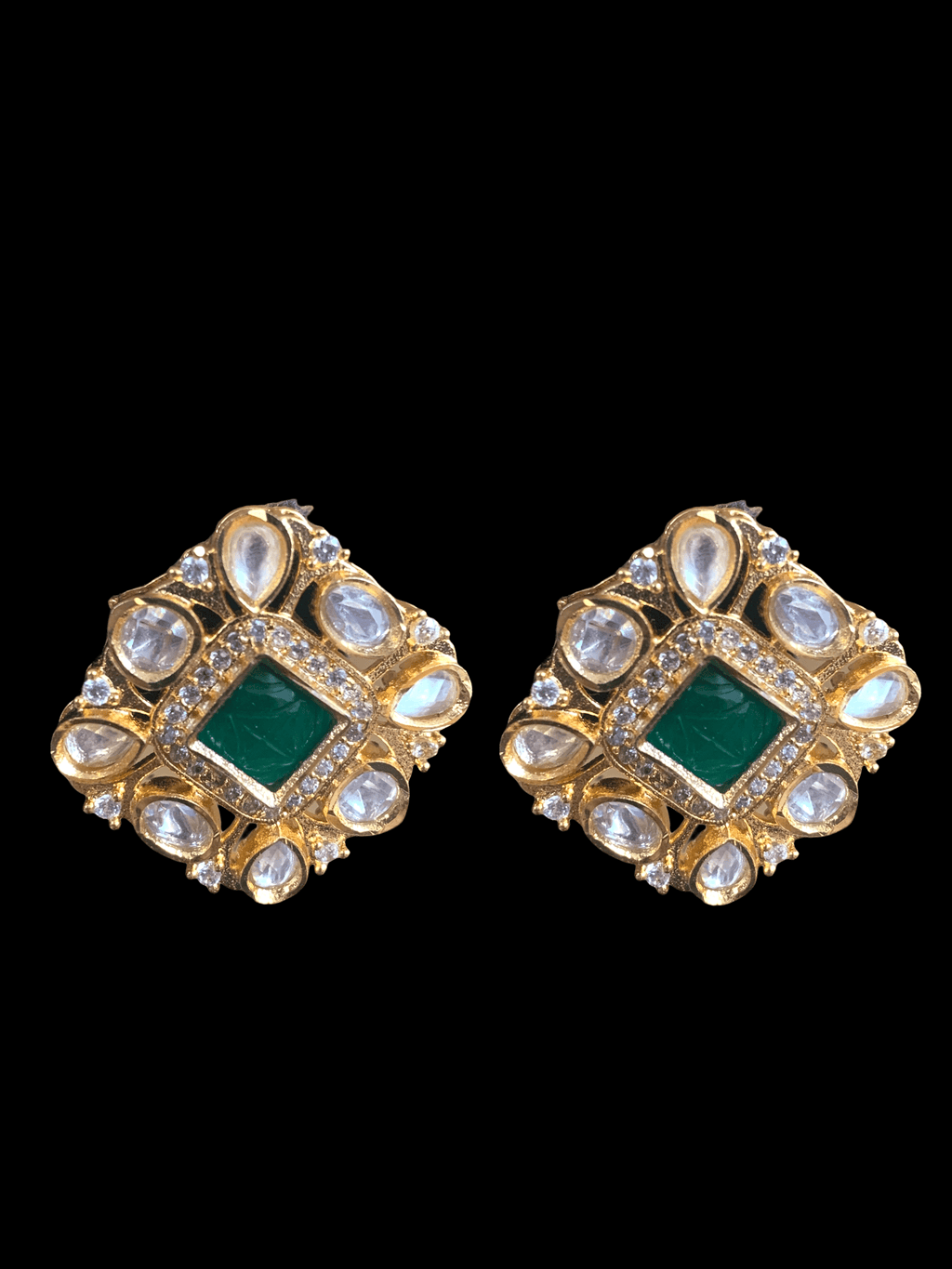 ET524  Gold plated polki tops ( READY TO SHIP)