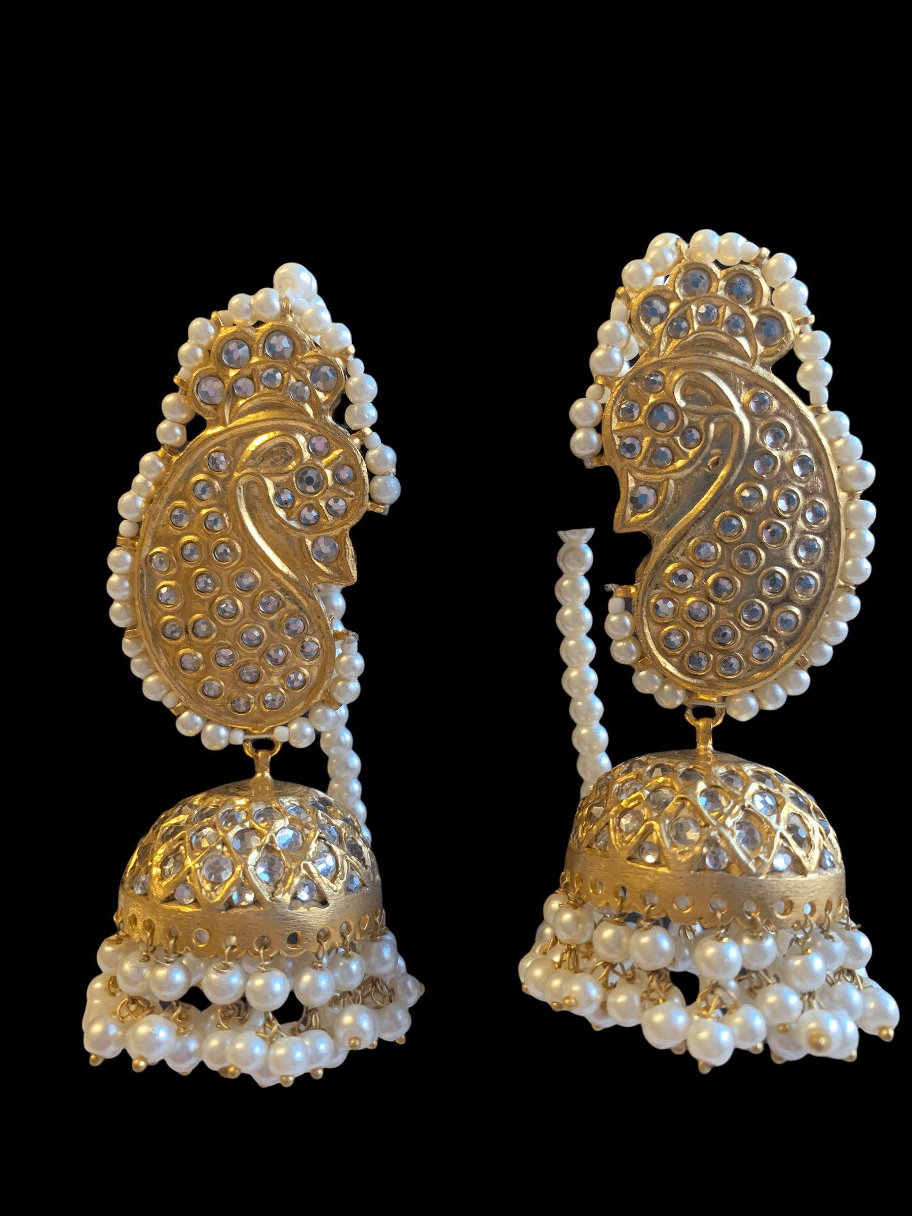 DER158 Samana kundan jhumka ( SHIPS IN 4 WEEKS  )