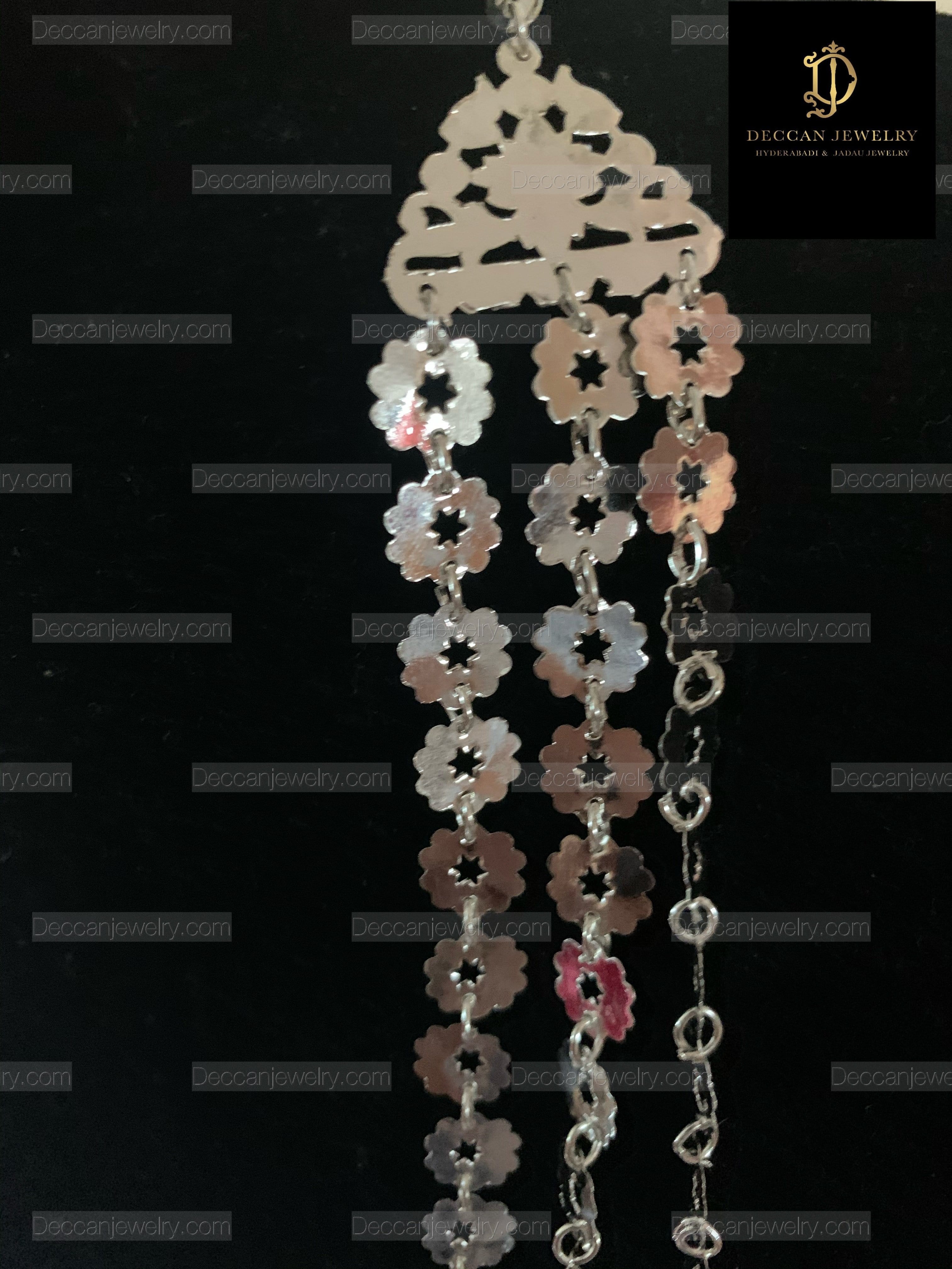 NS171 Chandan haar three layer in silver plating  (READY TO SHIP )