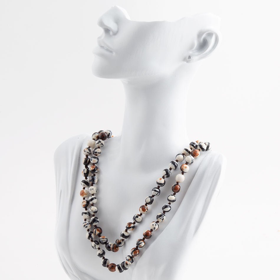Immeasurable Jasper Black and White Wrap Necklace