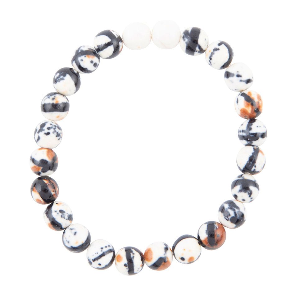 Agate Black and White Stretch Bracelet