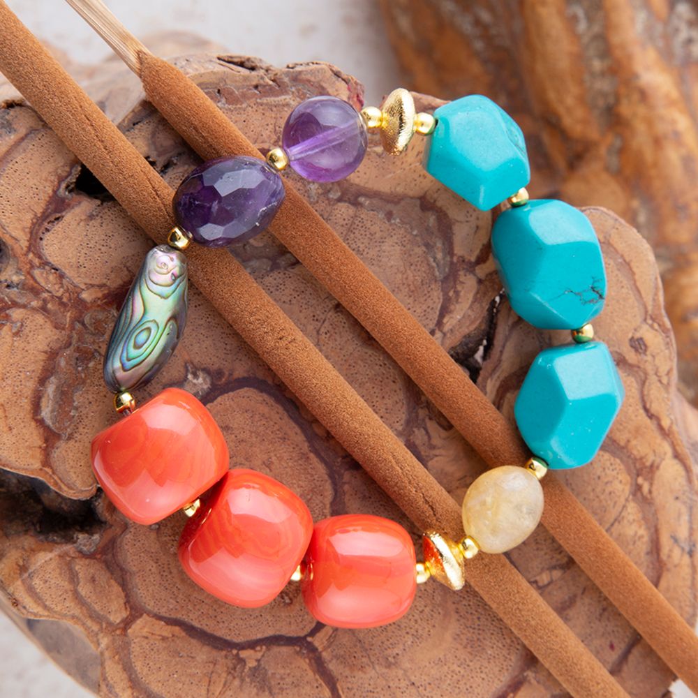 Keleidoscope Multistone Chunky Golden Bracelet