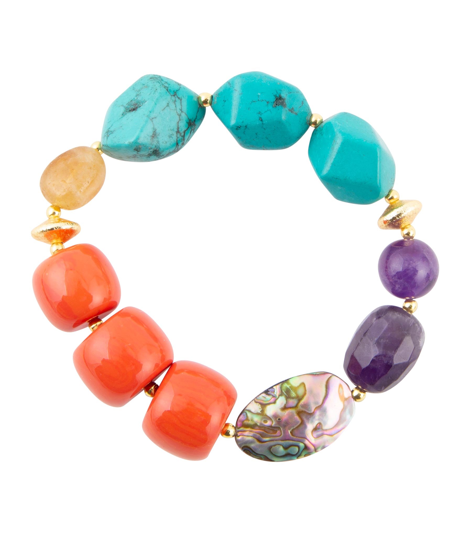 Keleidoscope Multistone Chunky Golden Bracelet