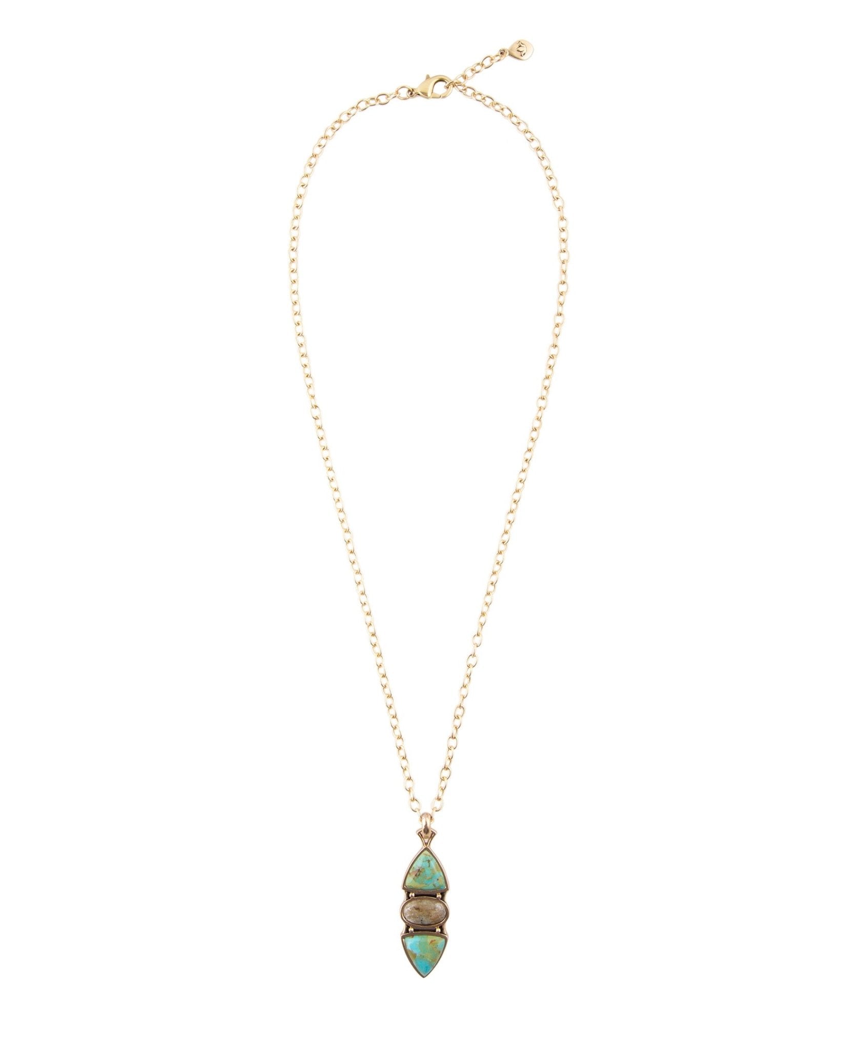 Labradorite and Turquoise Pendant Necklace