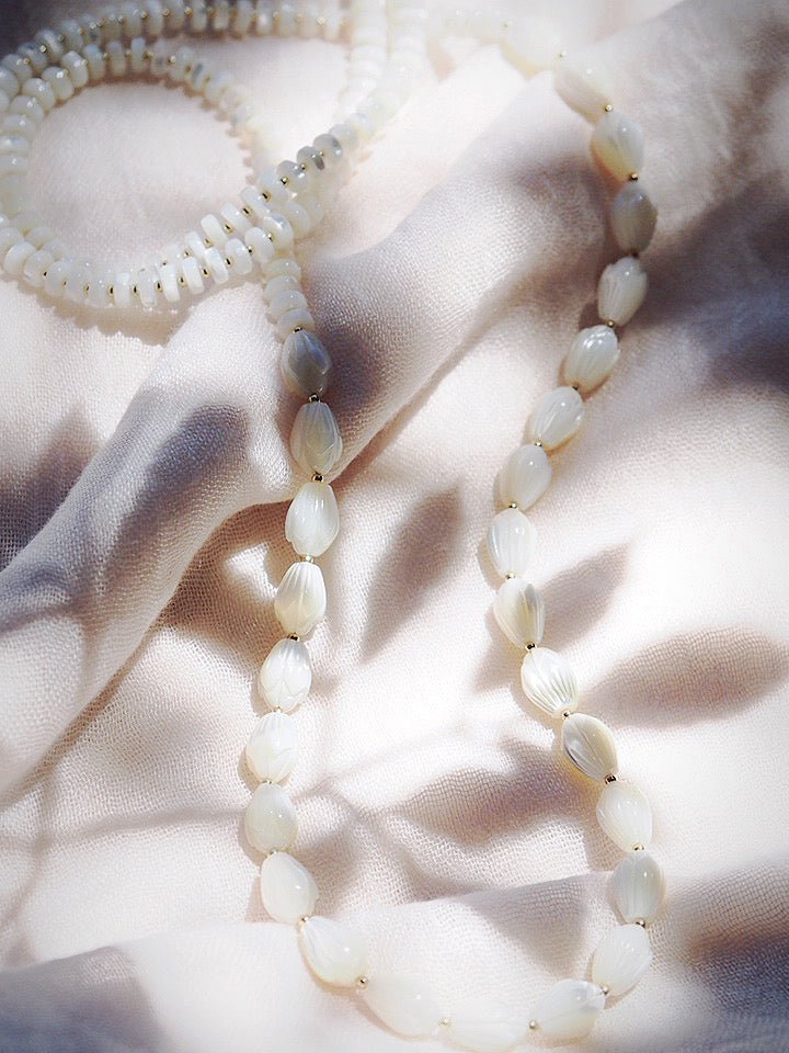 Long Mother of Pearl Pikake Necklace - Kēhau