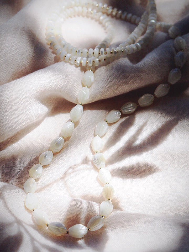 Long Mother of Pearl Pikake Necklace - Kēhau