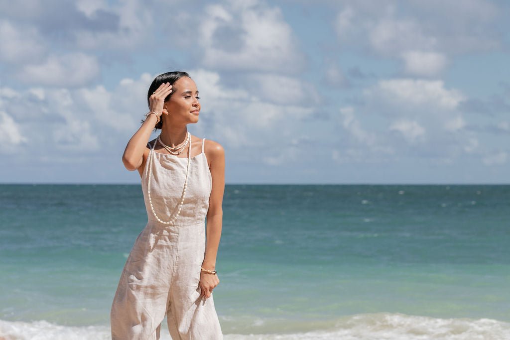 Long Mother of Pearl Pikake Necklace - Kēhau