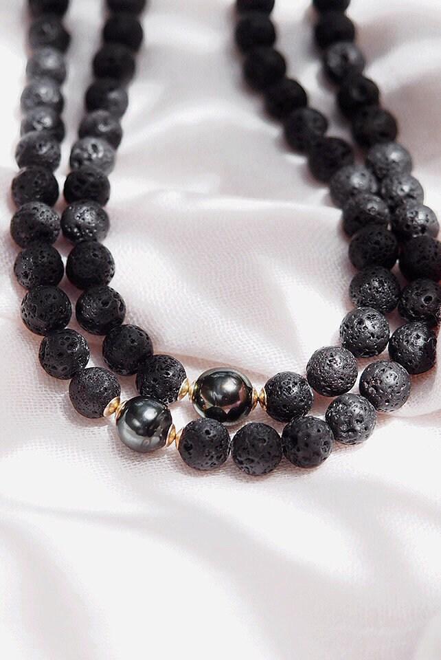 Long Lava Tahitian Pearl Necklace - Ainalani
