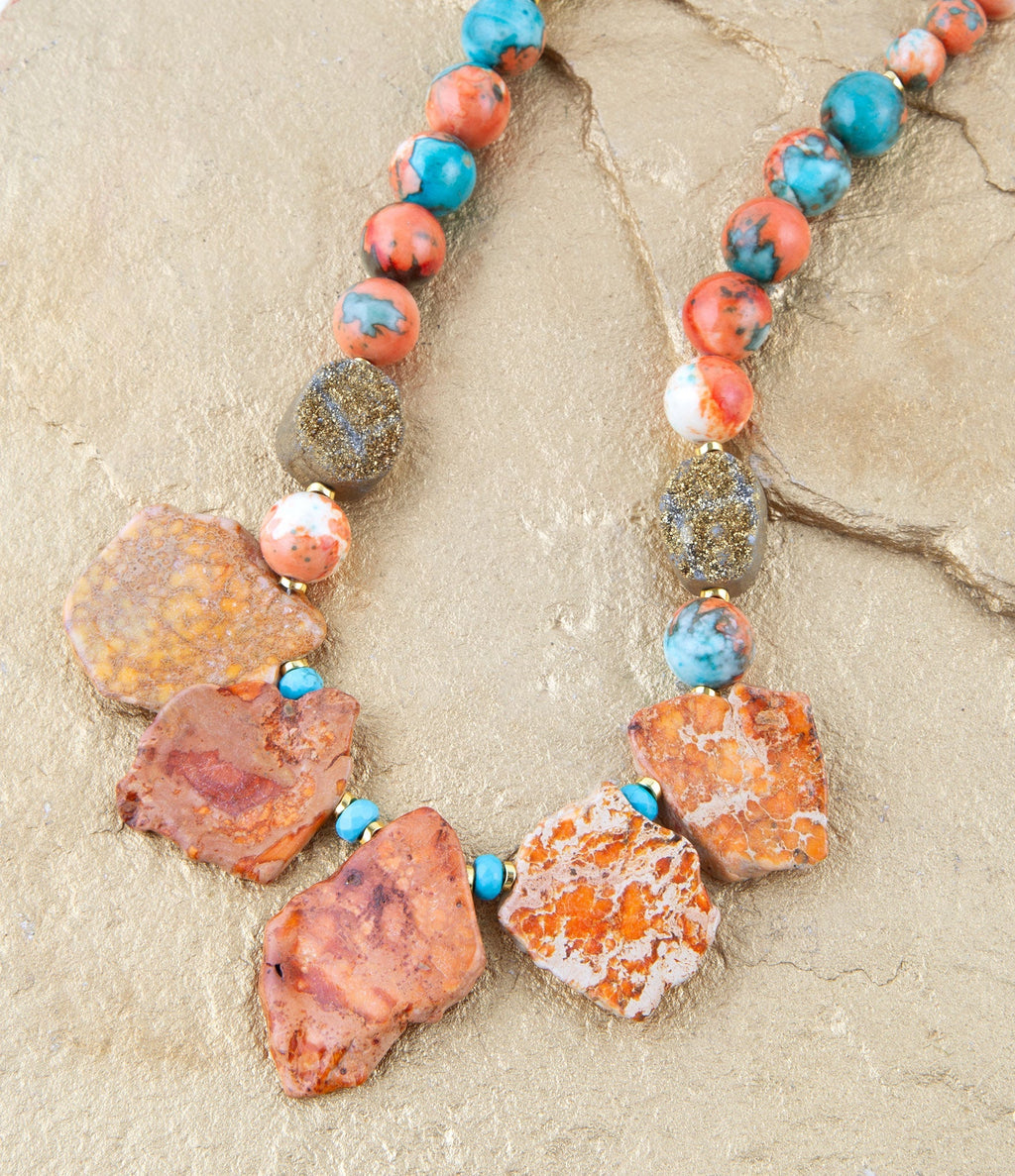 Mandarin Orange Jasper Statement Necklace