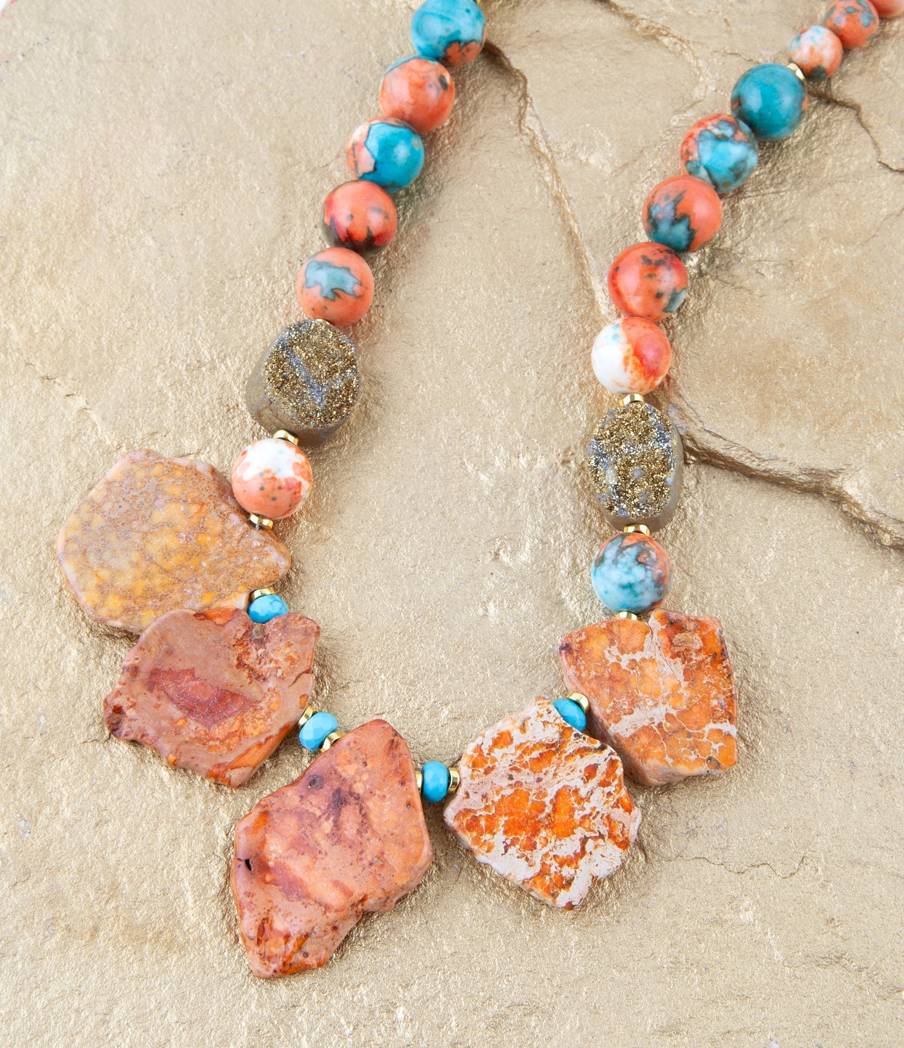 Mandarin Orange Jasper Statement Necklace