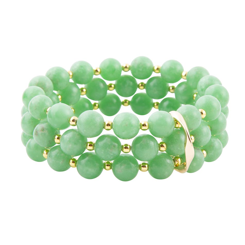 Mint Green Agate Triple Stretch Bracelet Set