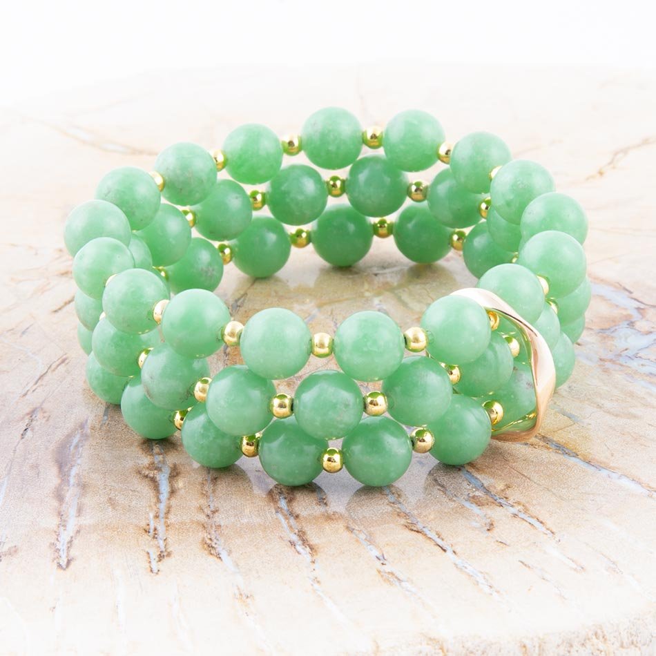 Mint Green Agate Triple Stretch Bracelet Set