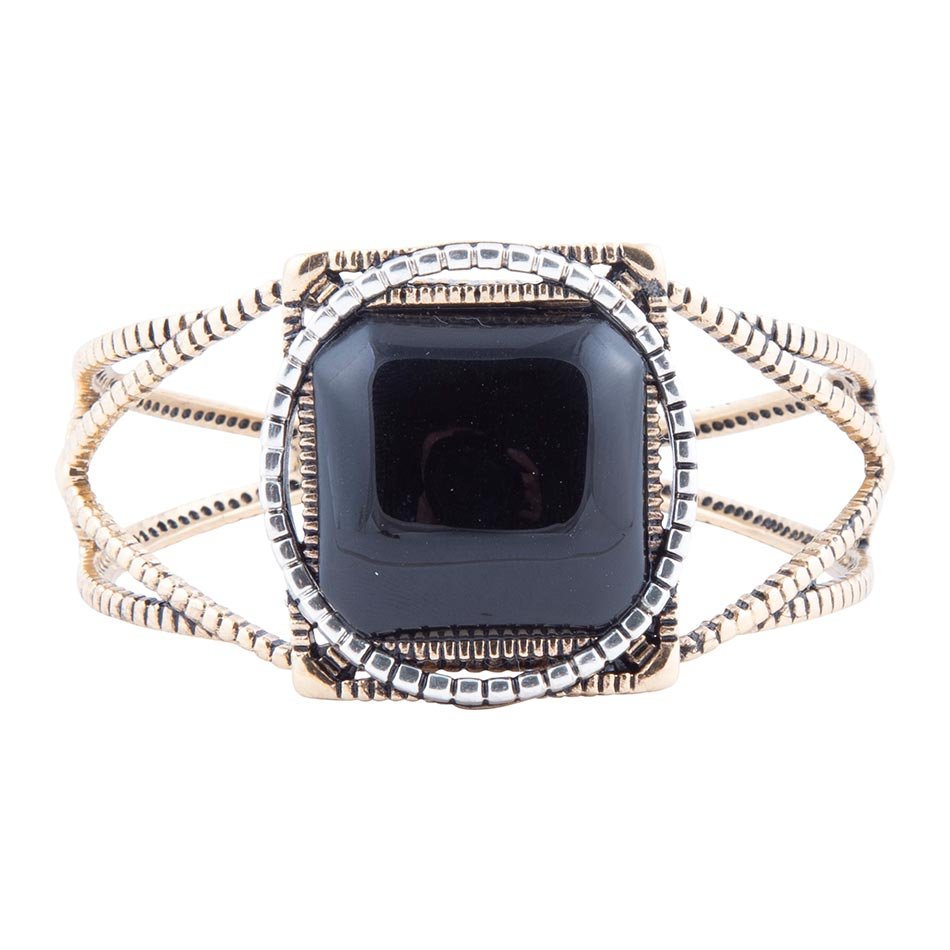 Onyx Mixed Metal Golden Cuff Bracelet