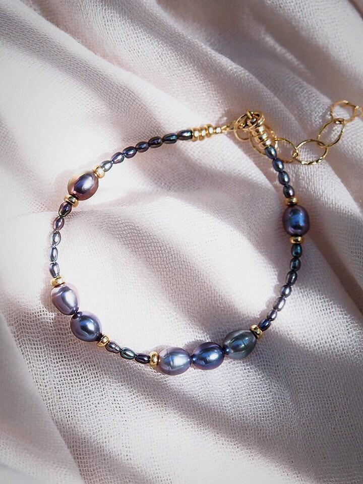 Gold Peacock Pearl Bead Bracelet - Hiwahiwa