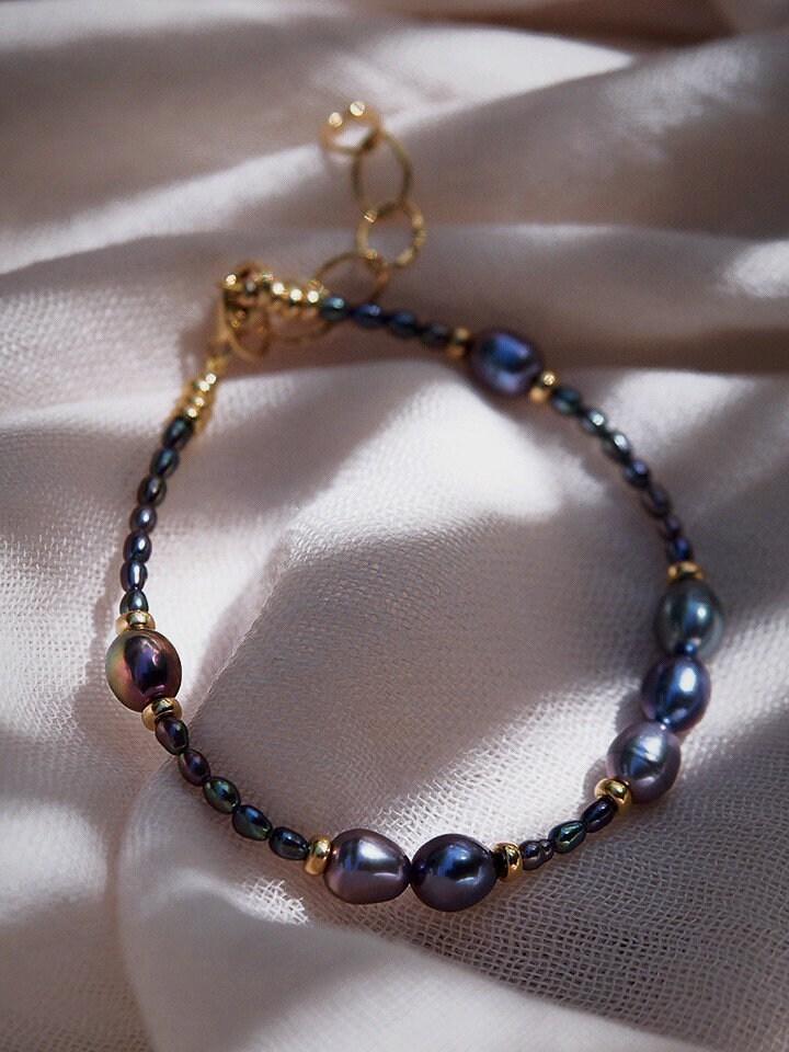 Gold Peacock Pearl Bead Bracelet - Hiwahiwa