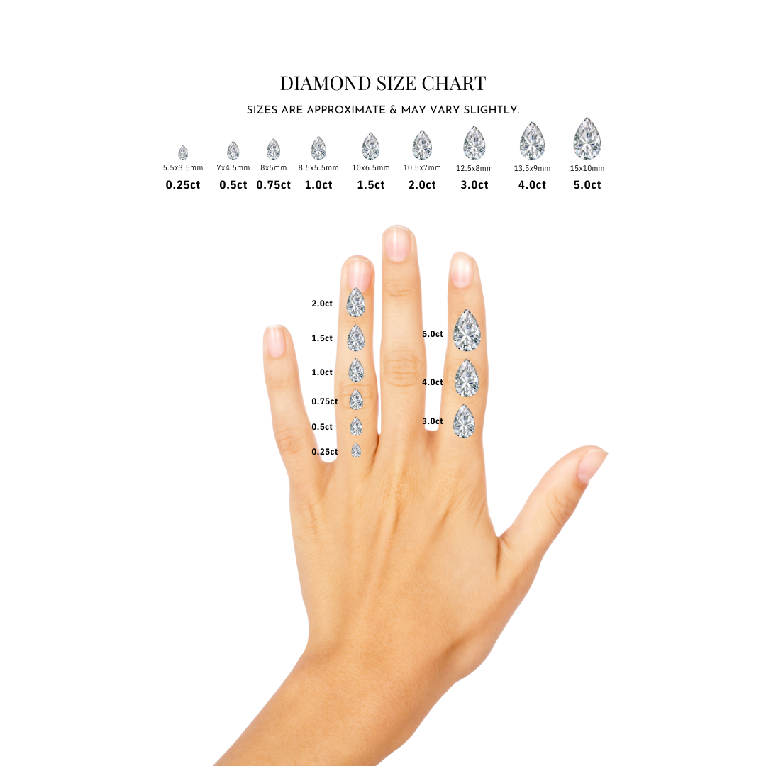 4.0ct Pear Cut Moissanite Hidden Halo Engagement Ring