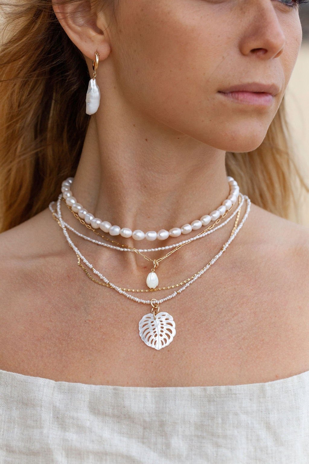 Gold Pikake Chain Necklace - Huali