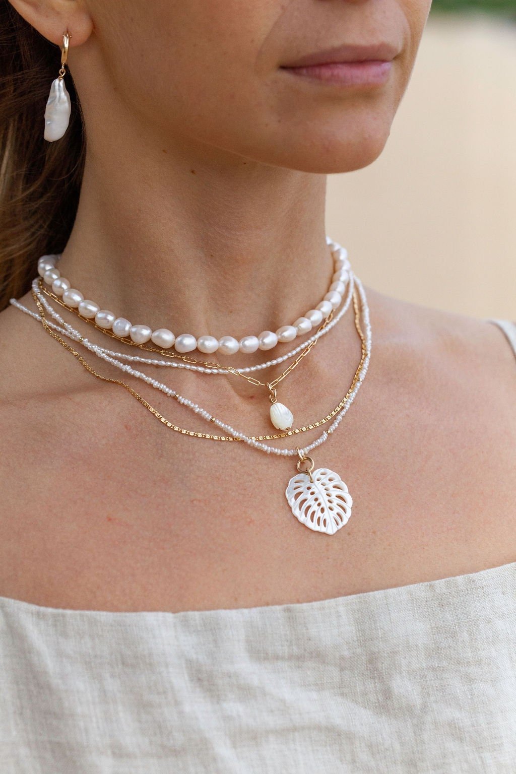 Gold Pikake Chain Necklace - Huali