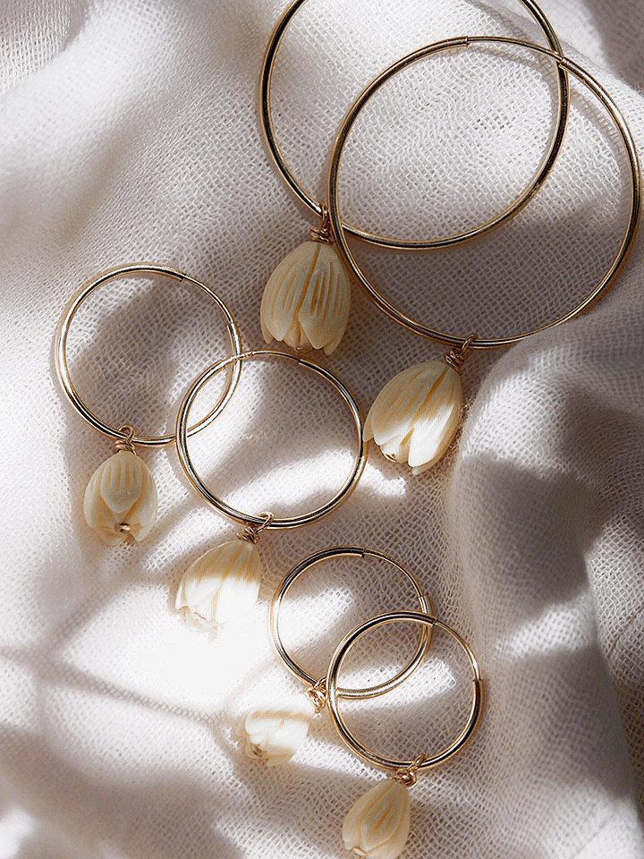Pikake Gold Hoop Earrings - Pikake
