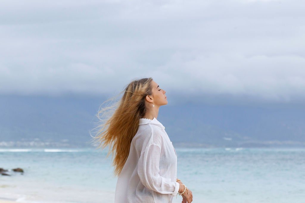 Gold Pikake Puka Drop Earrings - Kēhau