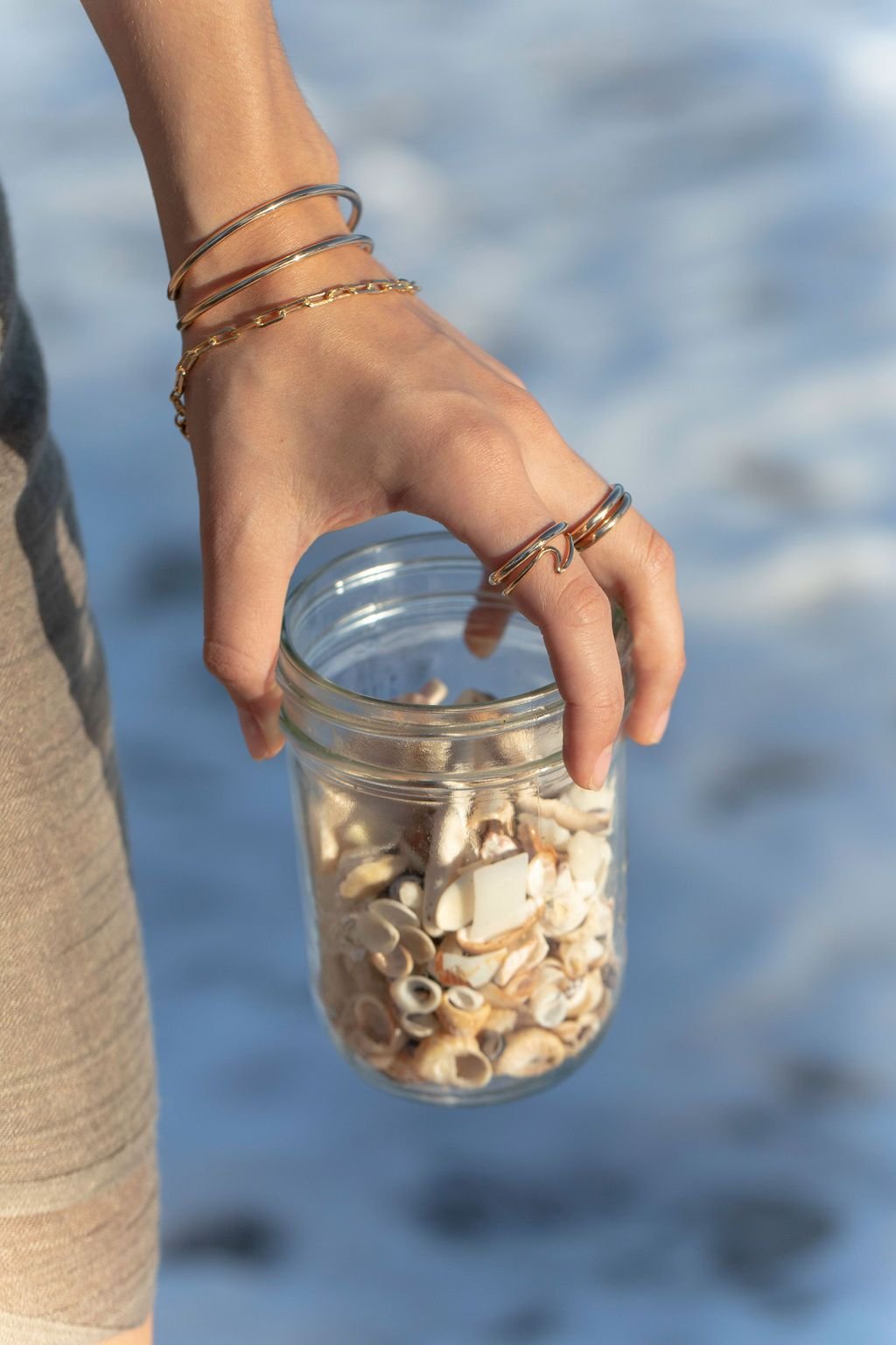 Plain Bold Gold Cuff Bracelet - Maui