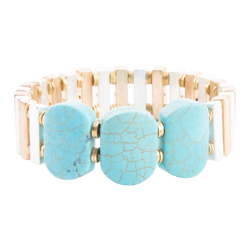 Pueblo Blue Magnesite Slim Stretch Bracelet