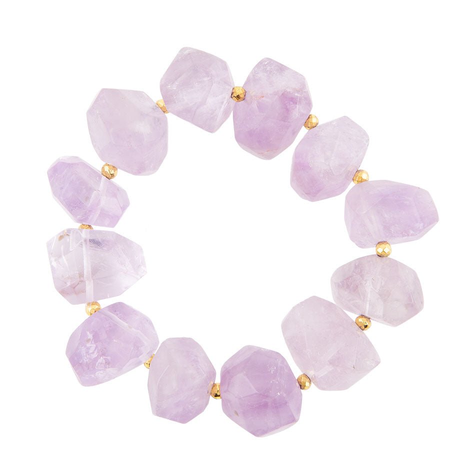 Purple Periwinkle Amethyst Chunky Stretch Bracelet
