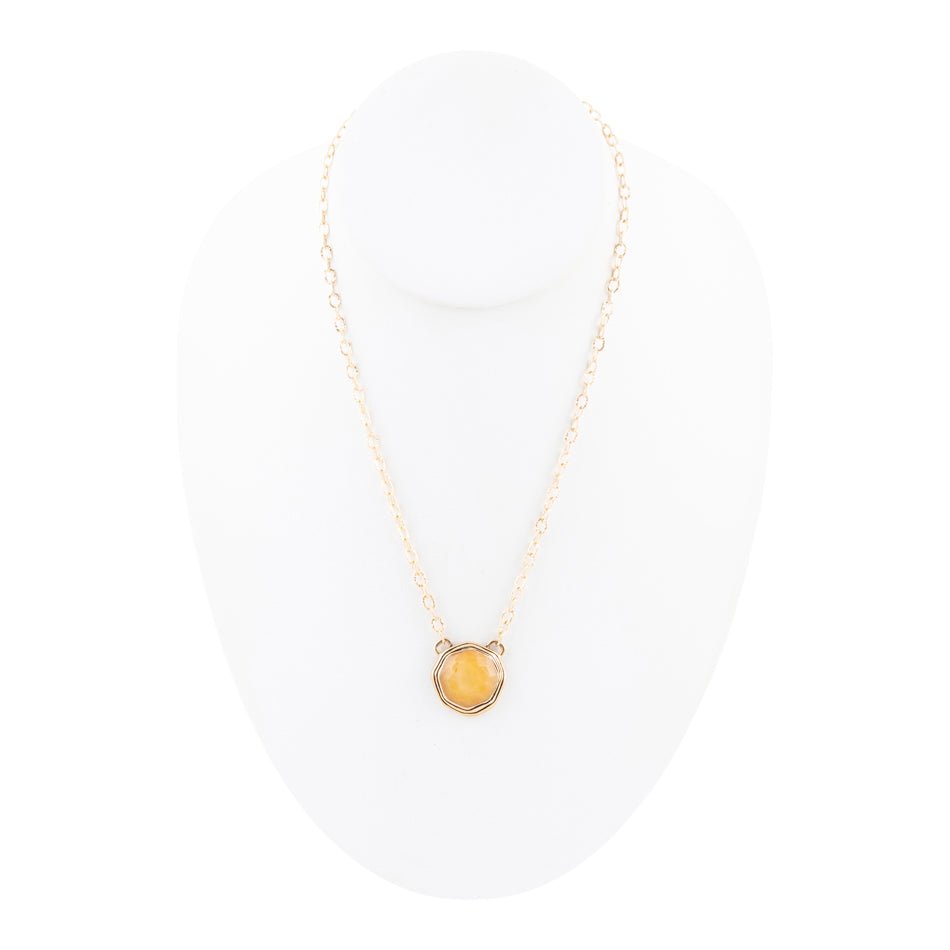 River Rocks Yellow Quartz and Golden Bronze Necklace