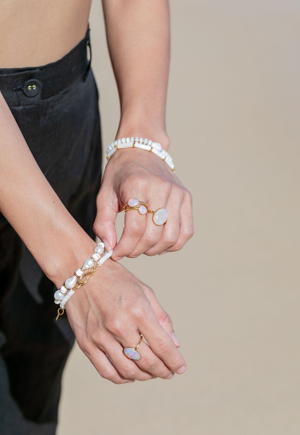 Rose Cut Fire Opal Ring - Kalino