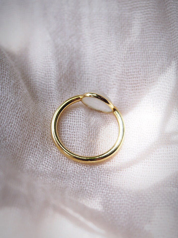 Rose Cut Rainbow Moonstone Ring - Hokulani