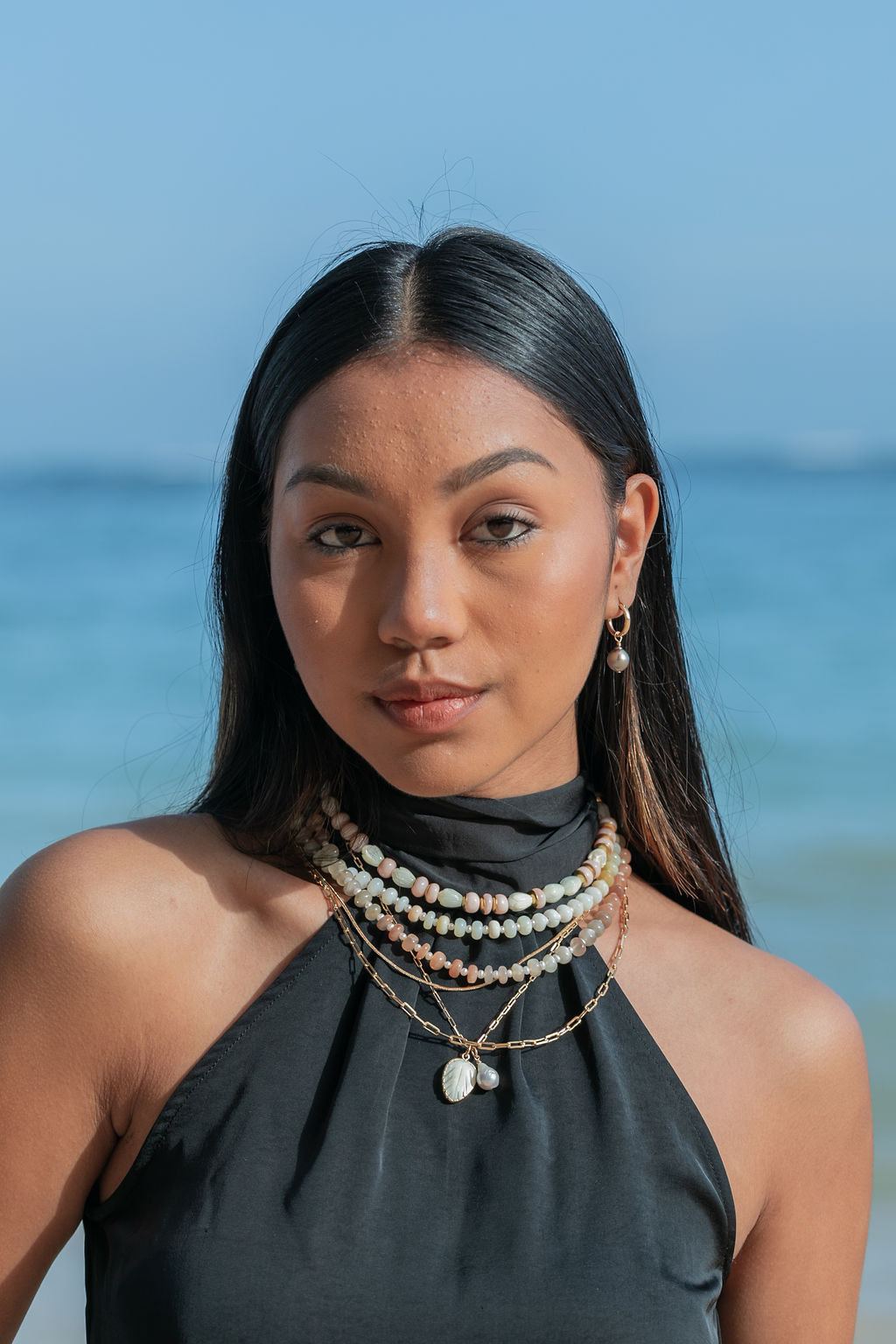 Gold Filled Latch Tahitian Pearl Hoop Earrings - Ahe