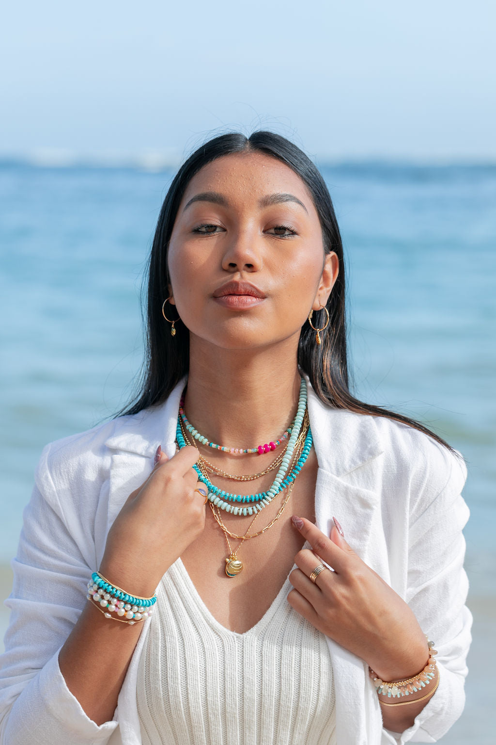 Sale - Rainbow Opal and Pearl Bracelet - Makalani