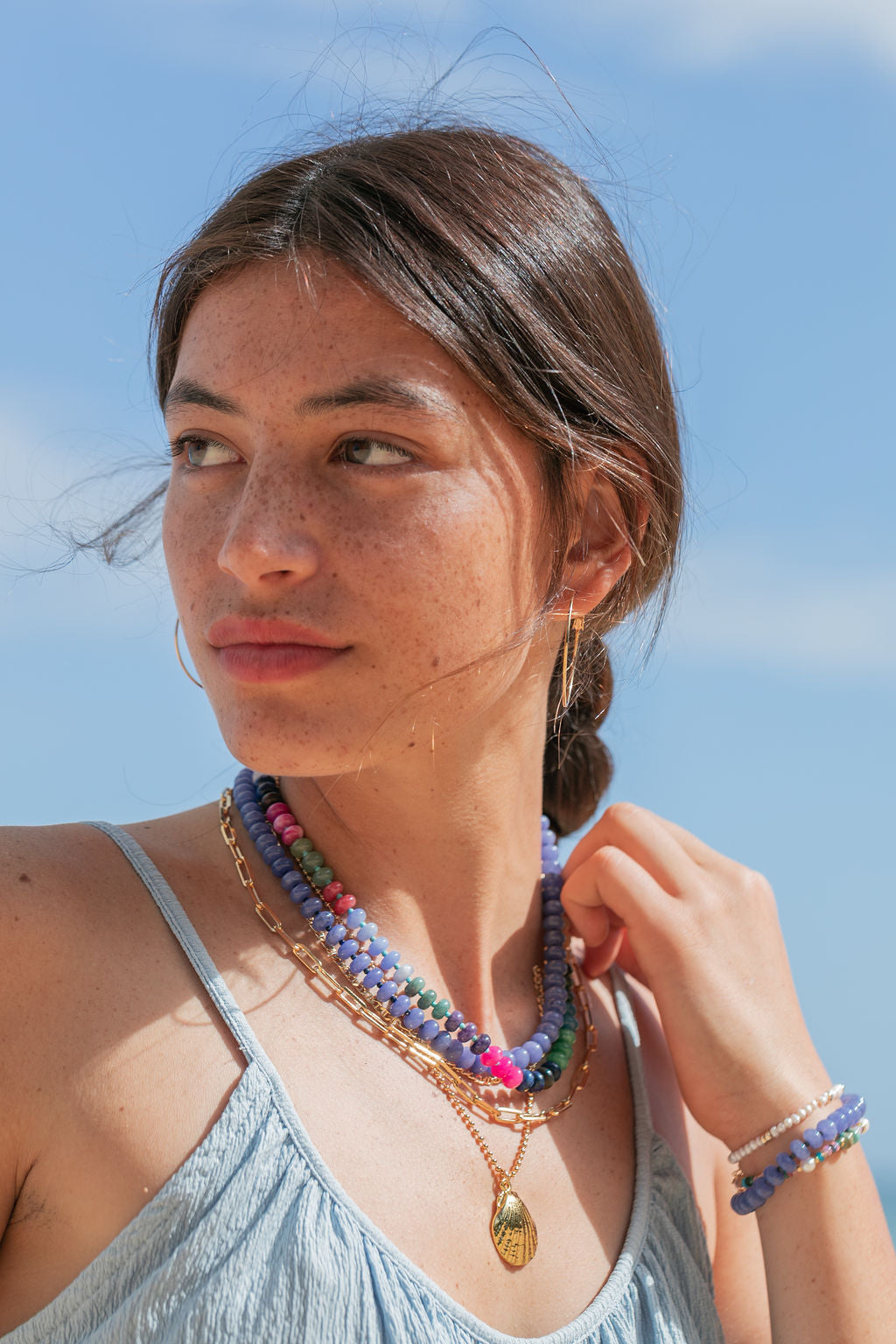 Sale - One of a Kind Rainbow Gemstone Necklace - Leilani