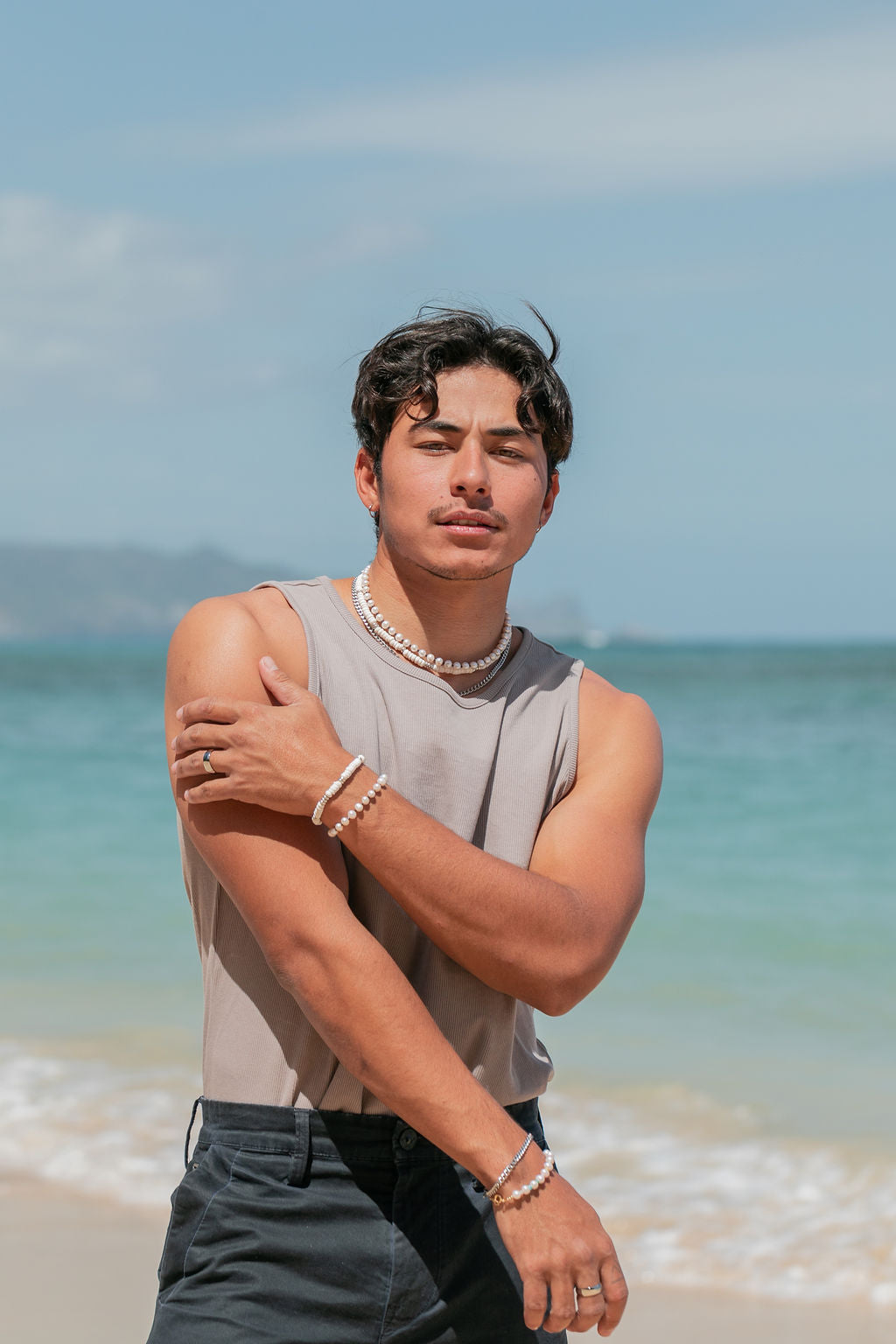 Unisex Silver Puka Shell Necklace - Ikaika