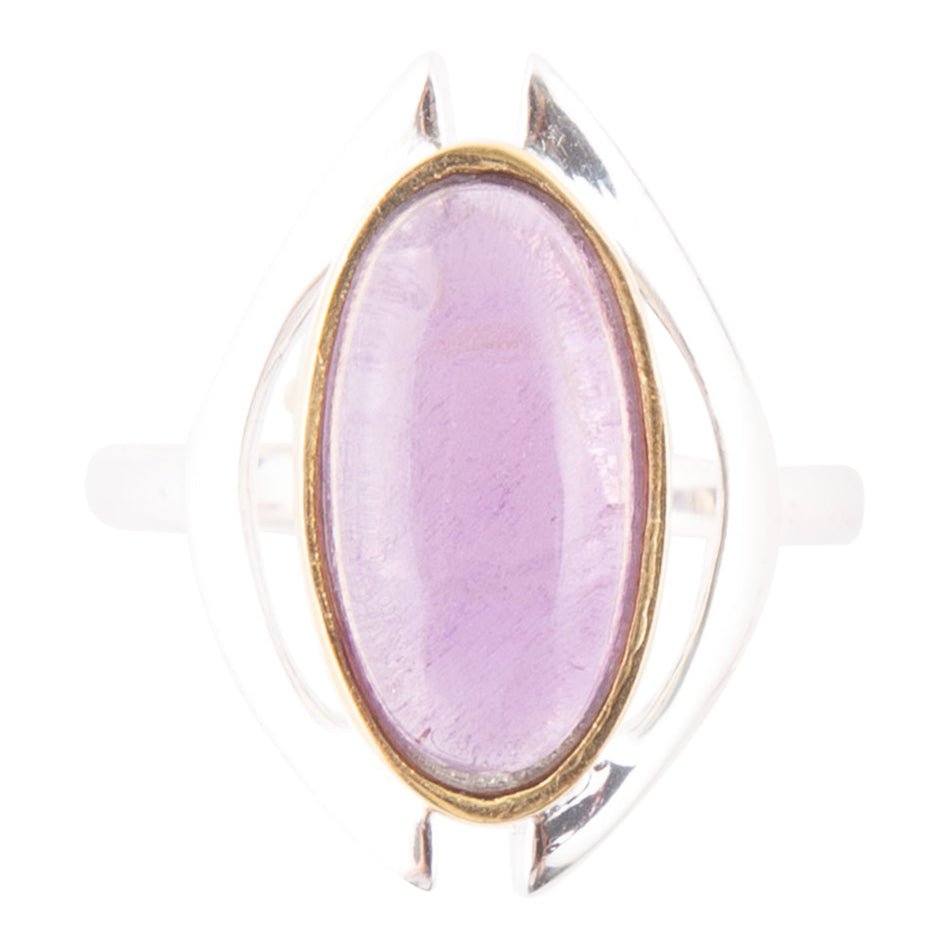Shine Bright Purple Amethyst Sterling Silver and Gold Ring