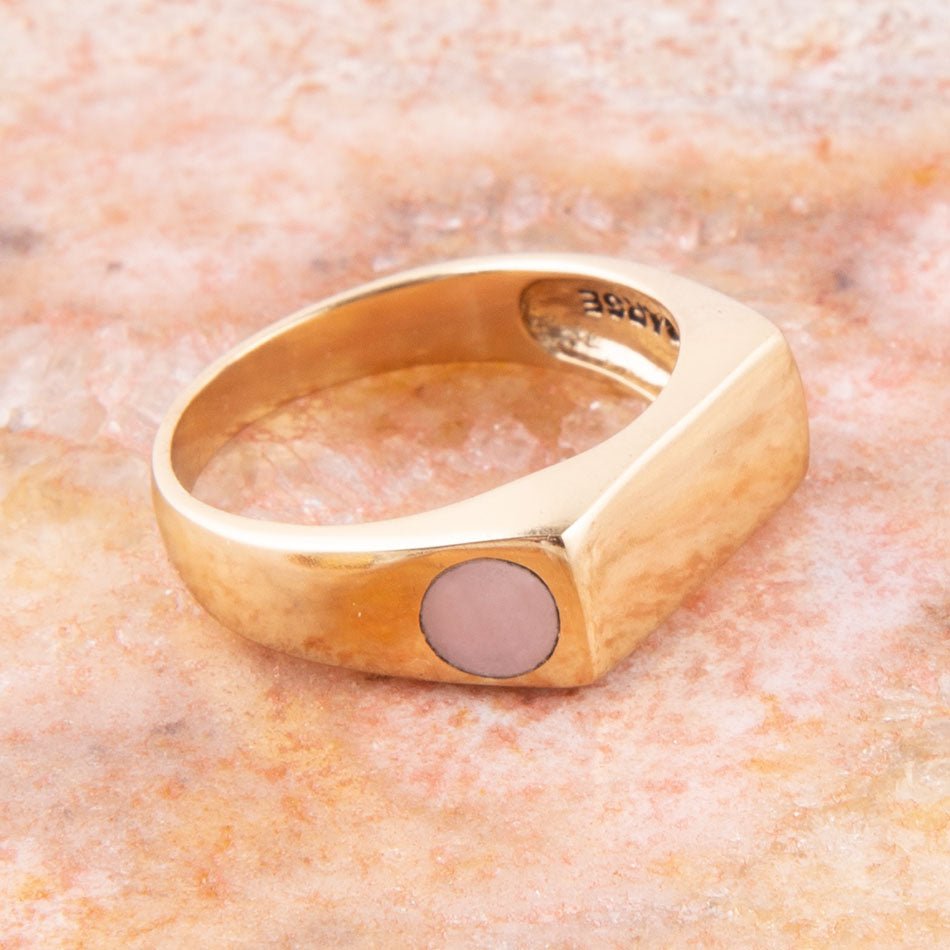Signet Pink Opal and Bronze In The Hole Ring