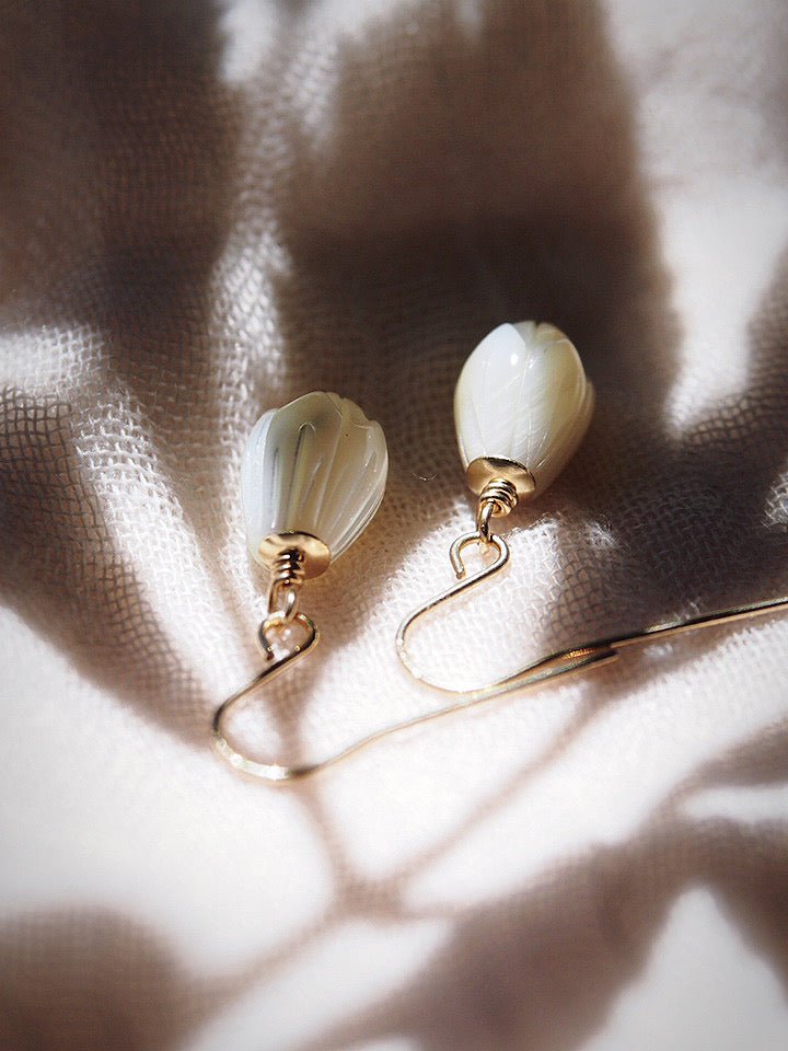 Simple Gold Pikake Earrings - Kamakana