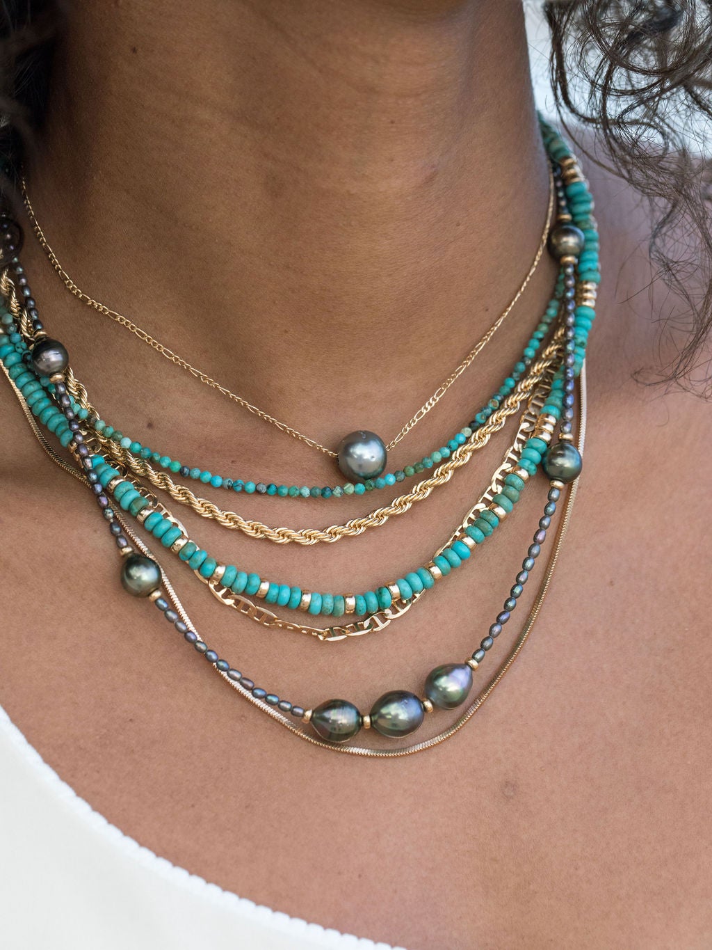 Gold Single Floating Tahitian Pearl Necklace - Miliani