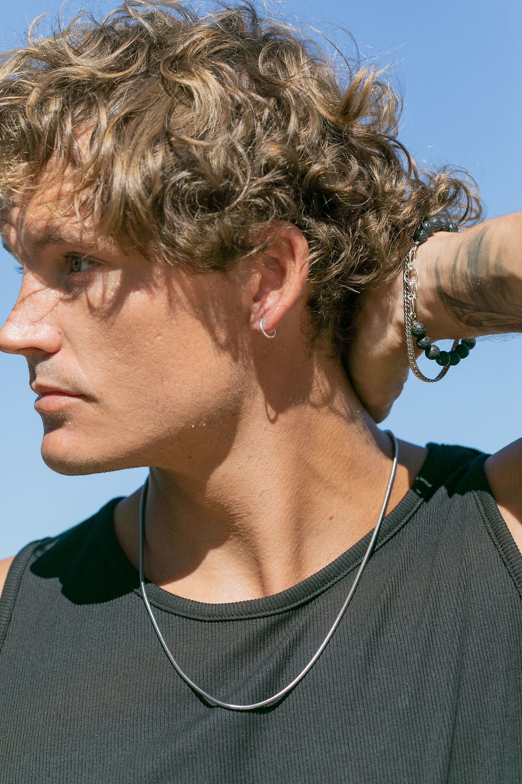 Single Unisex Men's Silver Hoop Earring - Kaholo