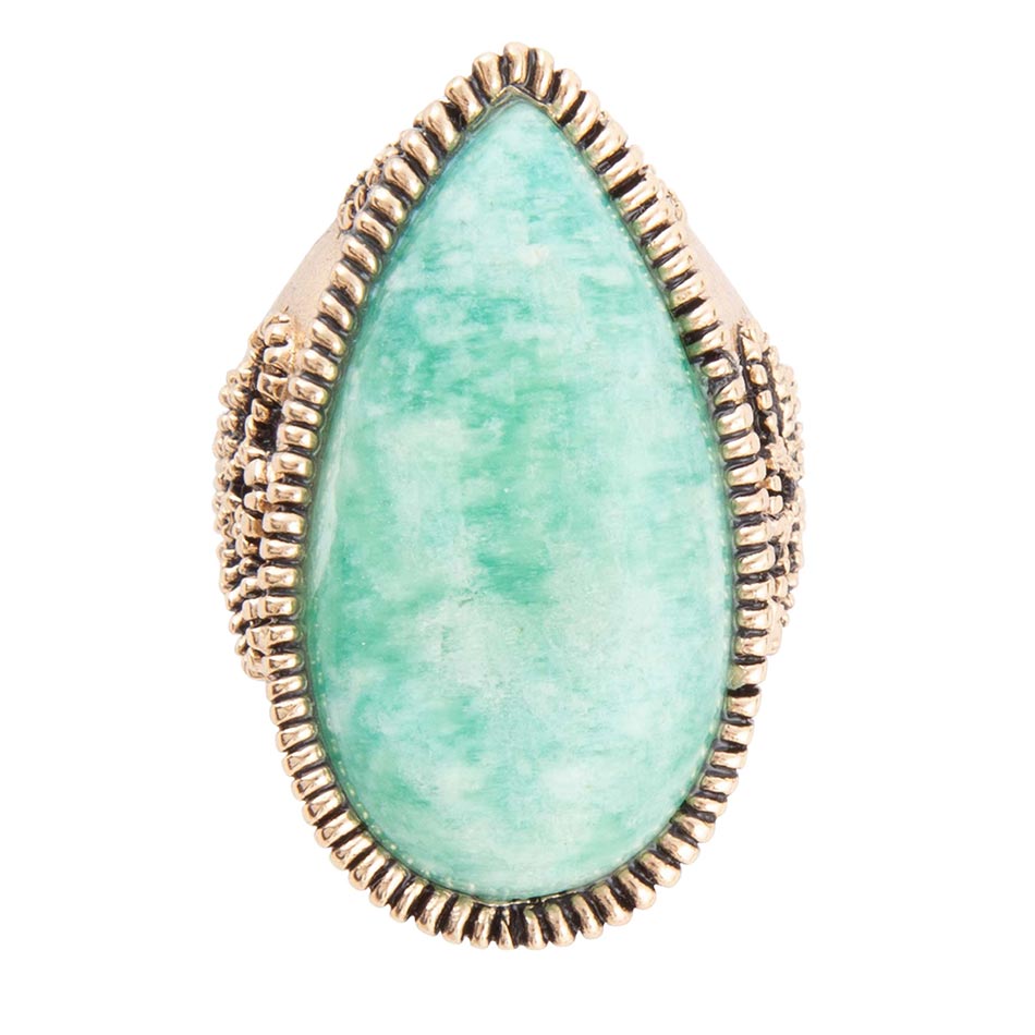 Soledad Blue Amazonite Golden Bronze Ring