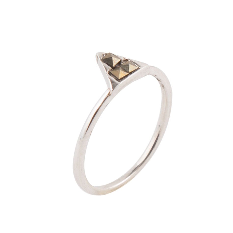 Stackable Marcasite and Sterling Silver Pyramid Ring