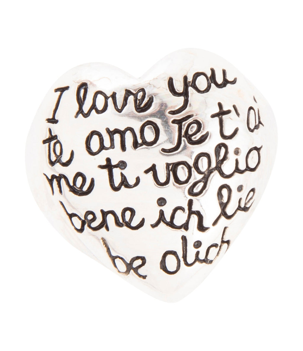 Sterling Silver Engraved Heart Statement Ring