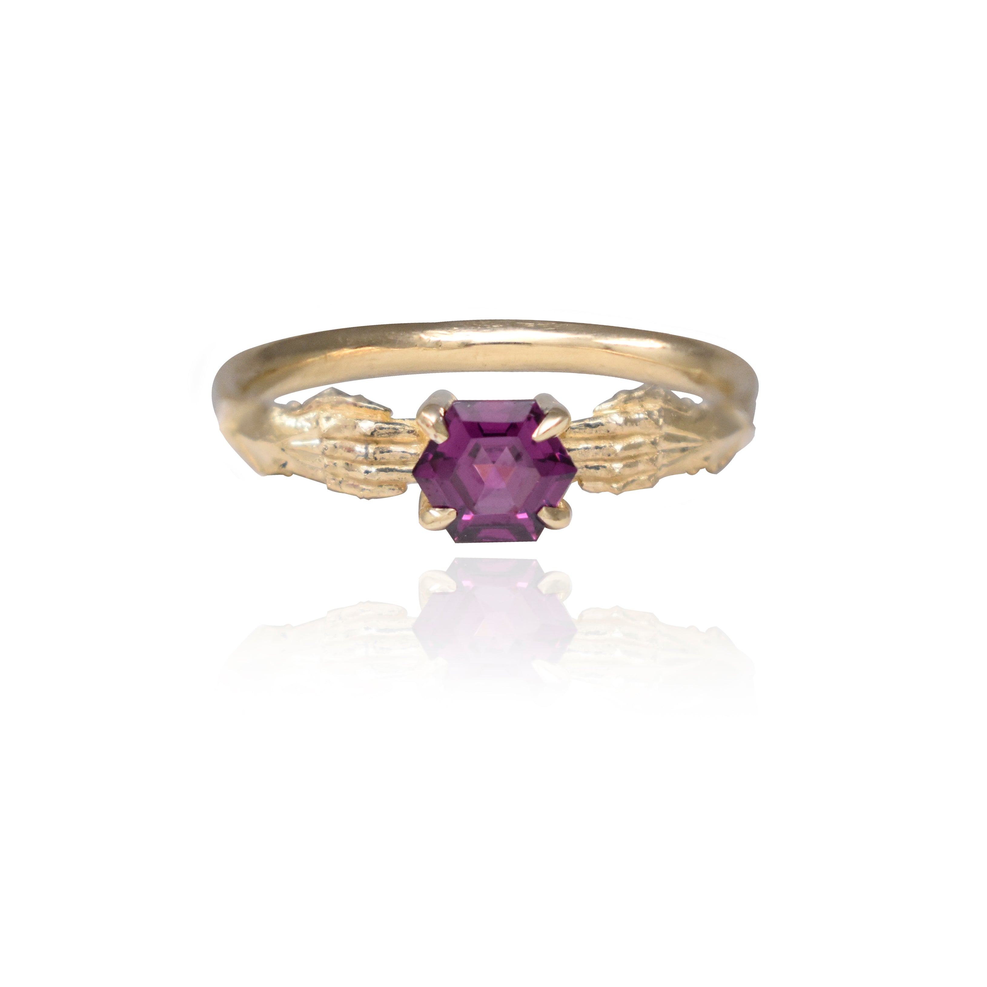 Stronghold Ring with Grape Garnet