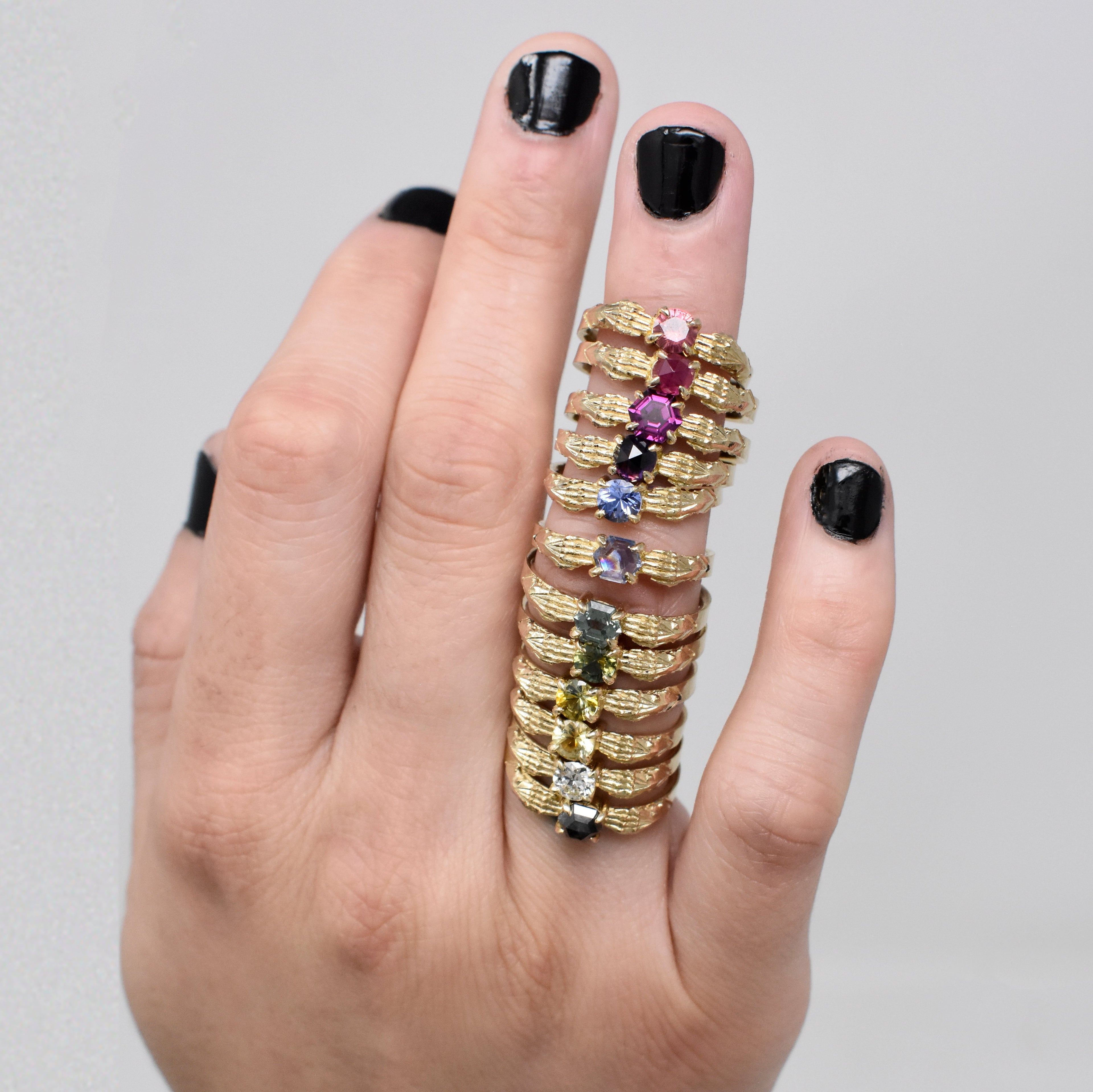 Stronghold Ring with Padparadscha Sapphire