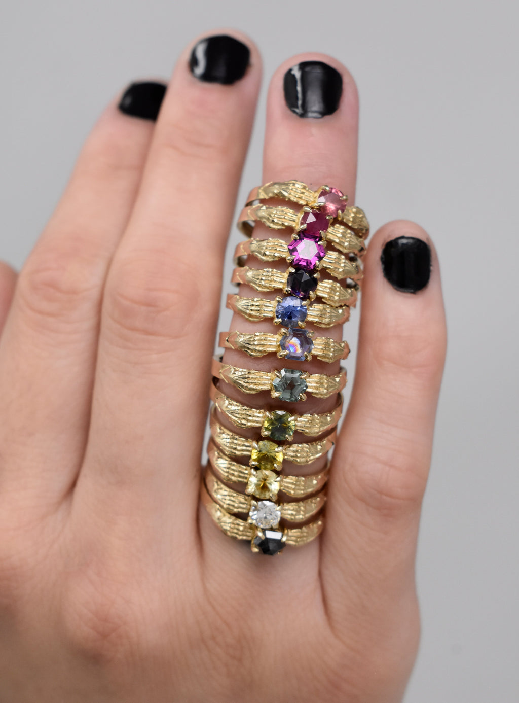 Stronghold Ring with Padparadscha Sapphire