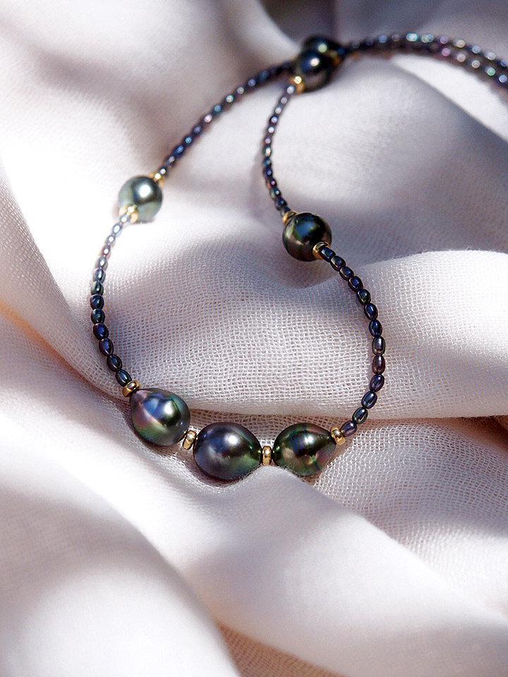 Tahitian Pearl Beaded Necklace - Hokuloa